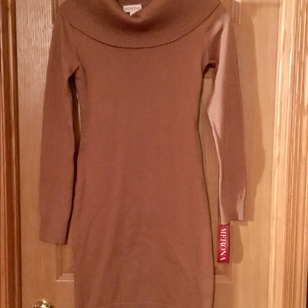 Beige women’s sweater dress
